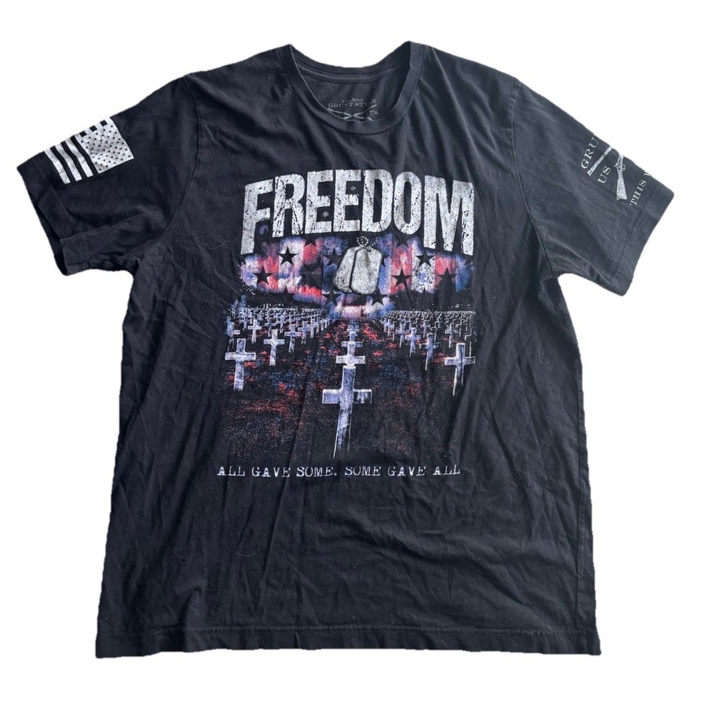 Grunt Style Men's Short Sleeve T-Shirt XL Gray American Veteran Military USA